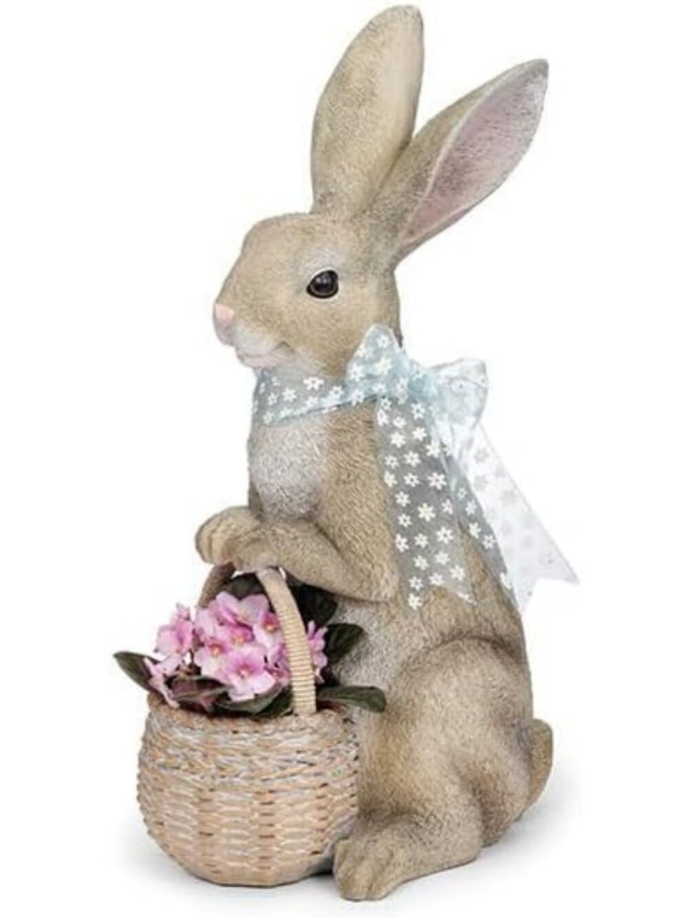 20" Bunny Basket Planter - Resin Easter Decor for Spring Indoor/Outdoor Use